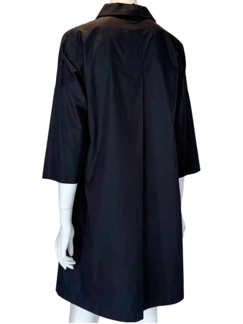 Akris Punto Black Cotton Shirt Dress with Button Detail – Size US 2