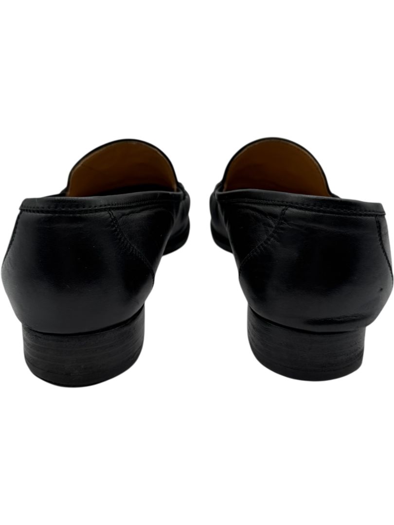 Hermès Black Leather H Logo Loafers – Size 41