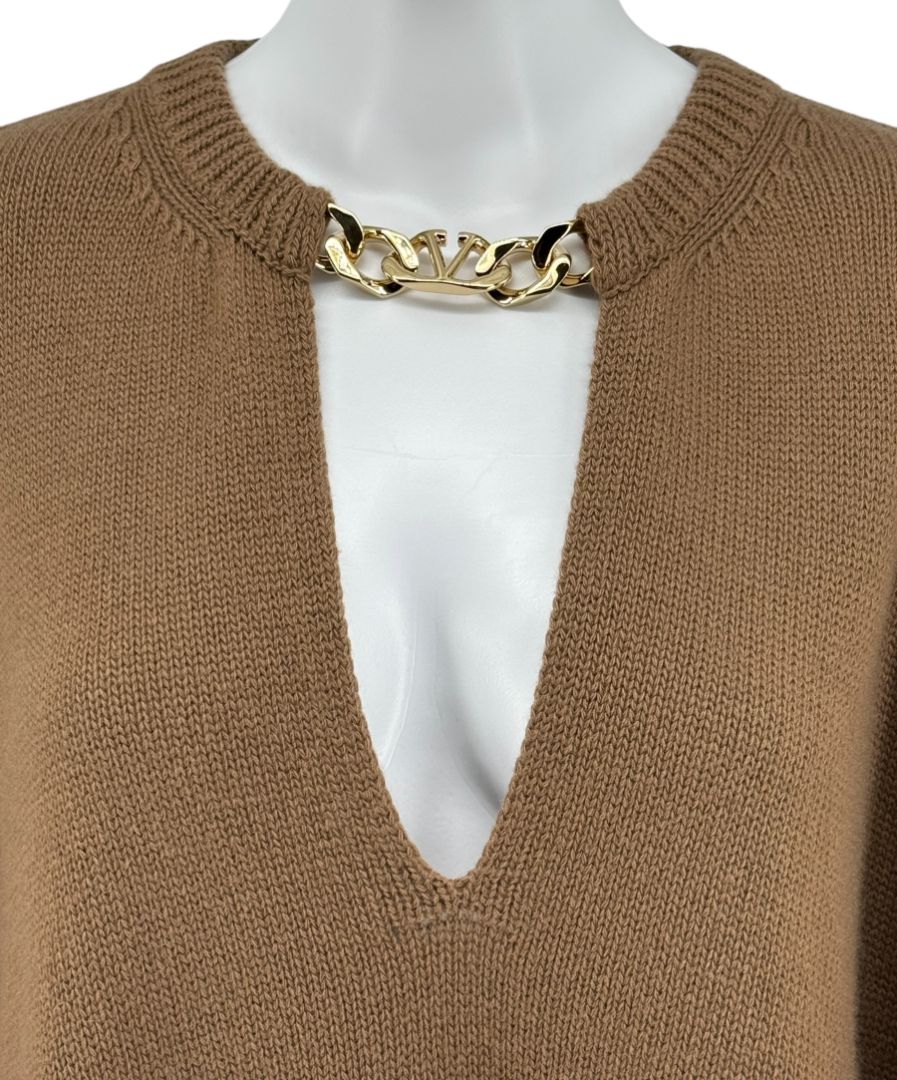 Valentino Knit Poncho with Chain Detail – XS – New with Tags