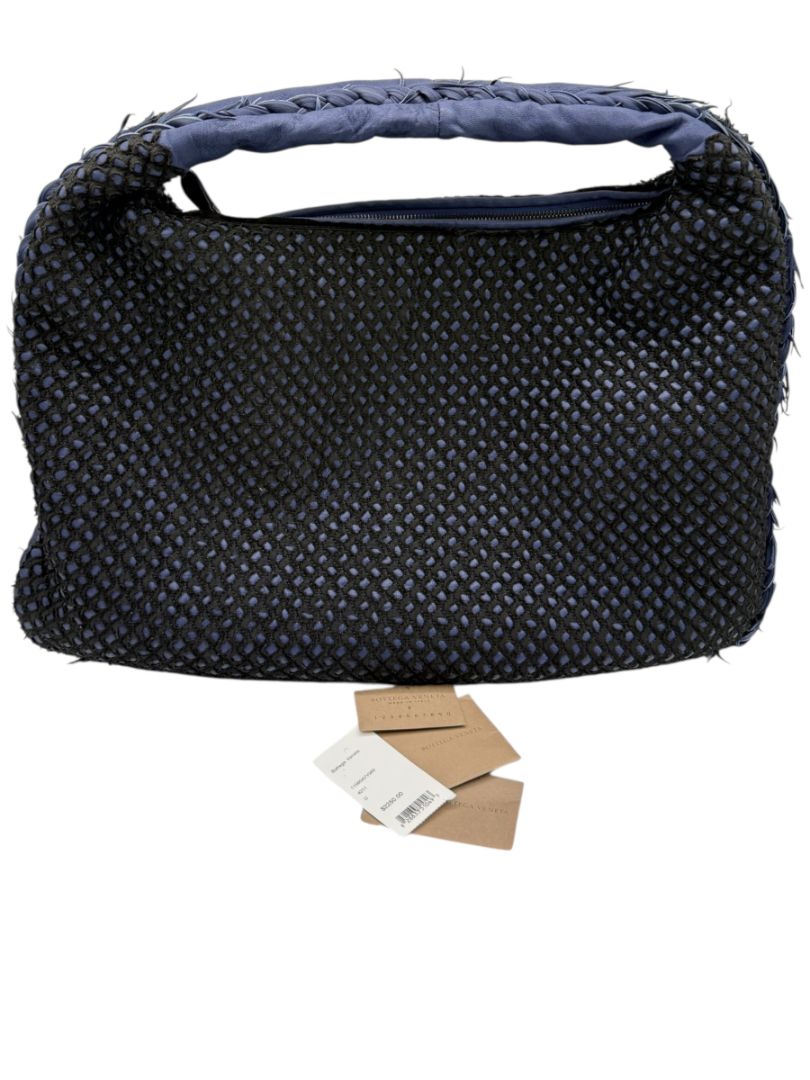 Bottega Veneta Nappa Silk Mini Ponza Devore Fuzzy Maxi Hobo Indigo