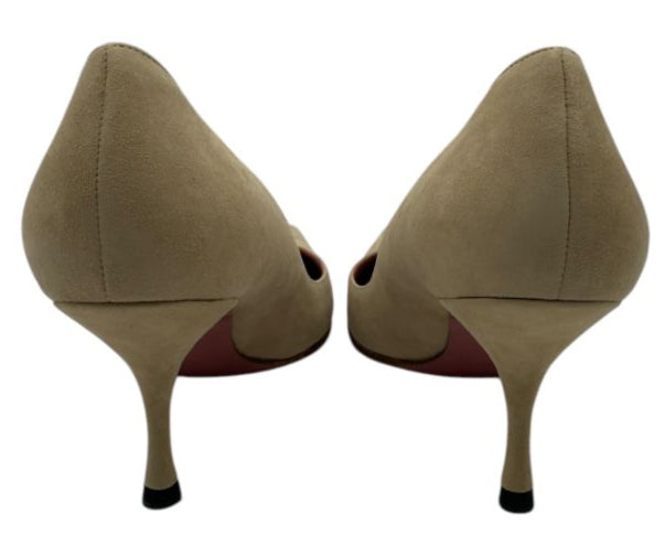 Gucci Nude Suede Kitten Heel Pumps – Size 6
