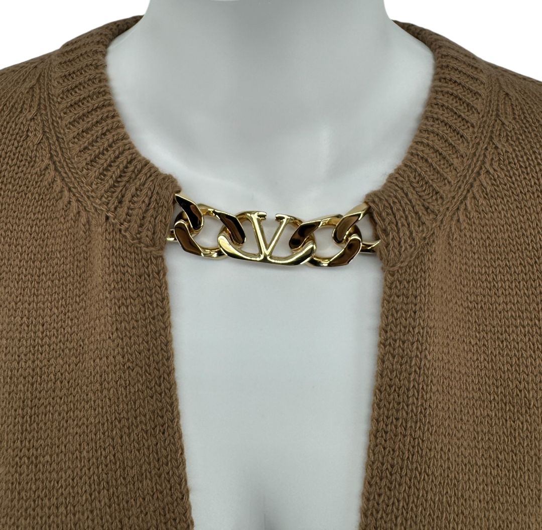 Valentino Knit Poncho with Chain Detail – XS – New with Tags