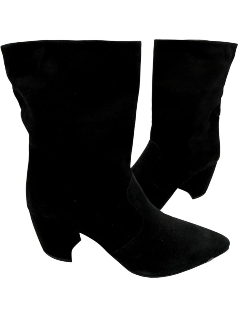 Prada Black Suede Mid-Calf Boots – Size 39.5