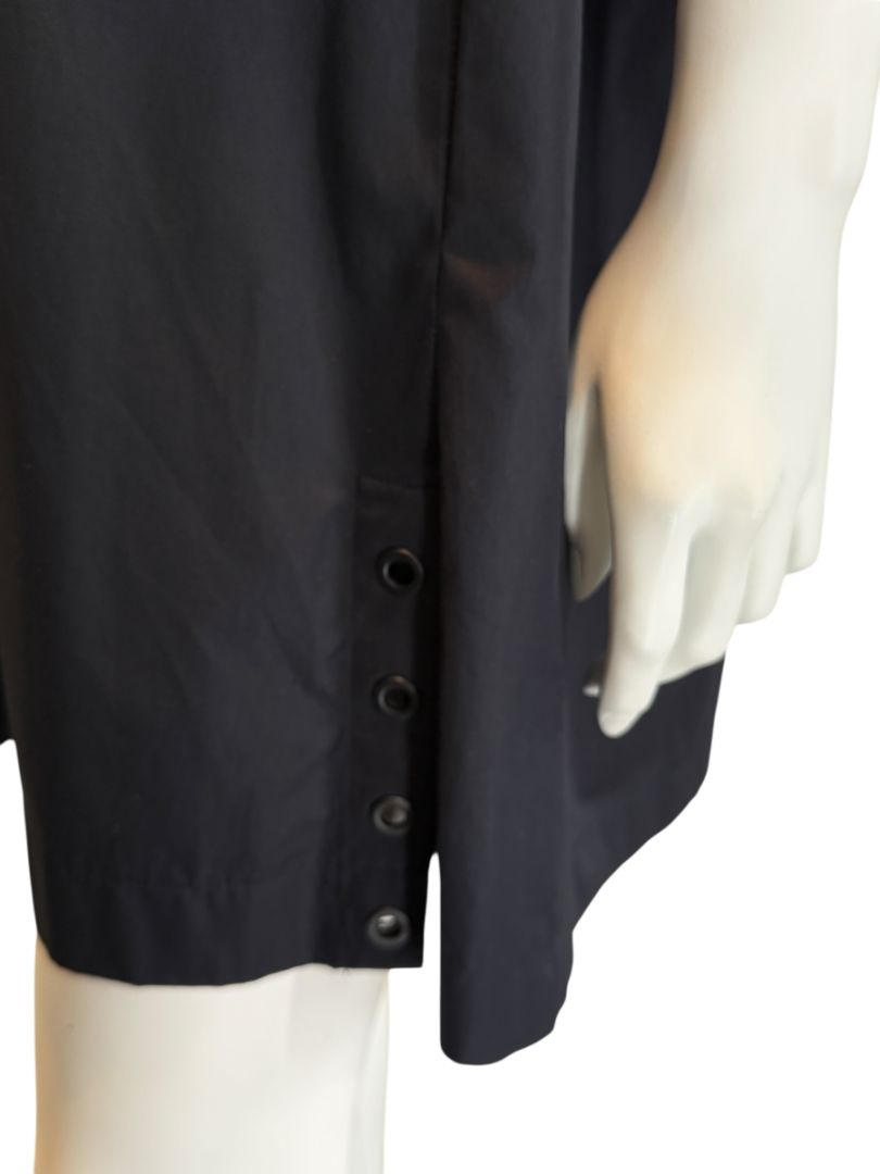 Akris Punto Black Cotton Shirt Dress with Button Detail – Size US 2