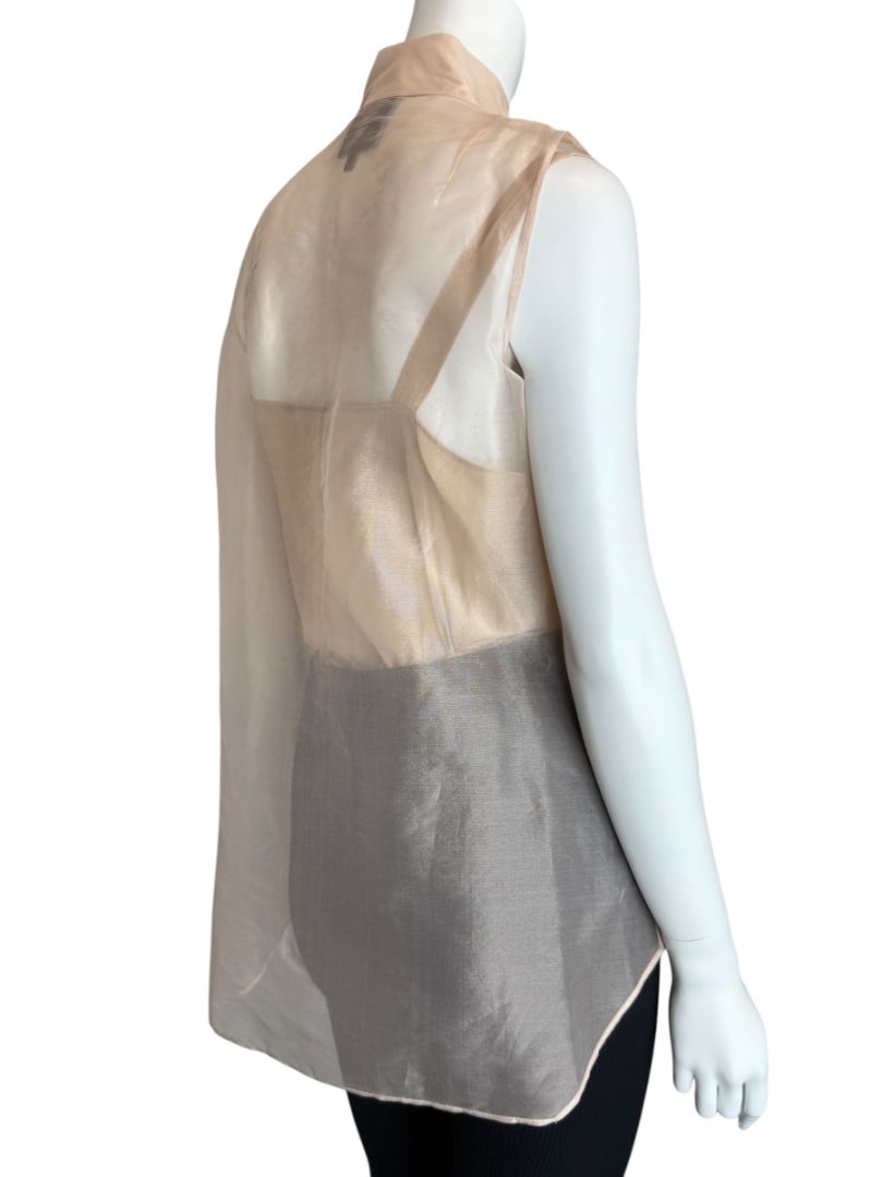 Akris Sheer Silk Organza Sleeveless Blouse – Size US 10 (FR 42 / DE 40)