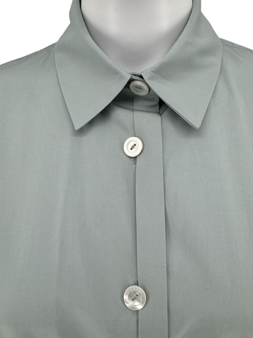 Jil Sander Oversized Cotton Poplin Shirt in Light Sage – Size 36 (US 6)