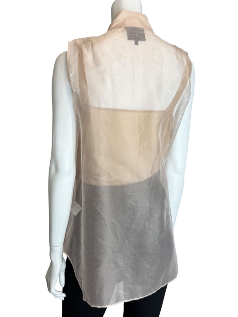 Akris Sheer Silk Organza Sleeveless Blouse – Size US 10 (FR 42 / DE 40)