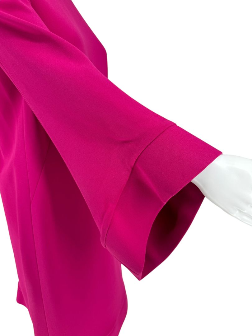 Pamella Roland Magenta Long Sleeve Shift Dress with Sculpted Cuff – Large