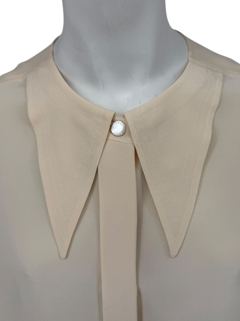 Chanel Ivory Silk Blouse – Spring 2001 Collection – Size FR 42 (US 10)