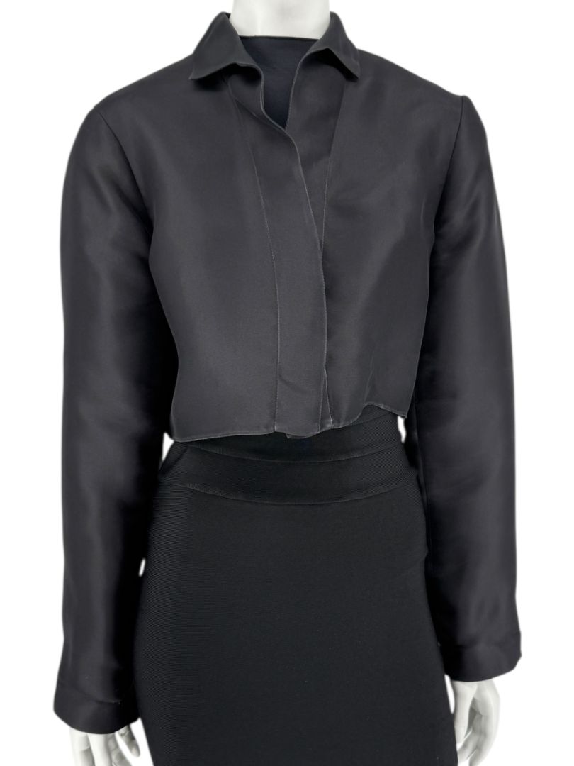 Peter Cohen Charcoal Viscose Cropped Jacket – Size M