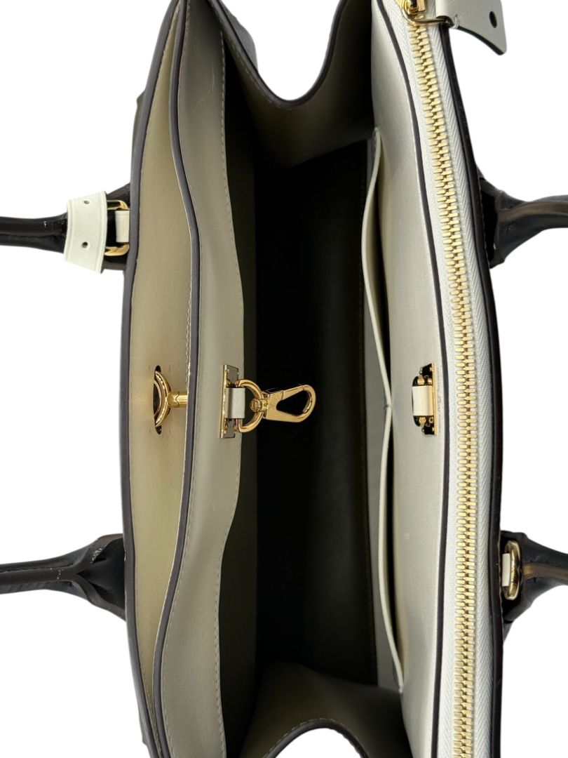 Louis Vuitton White/Green Leather City Steamer MM Bag