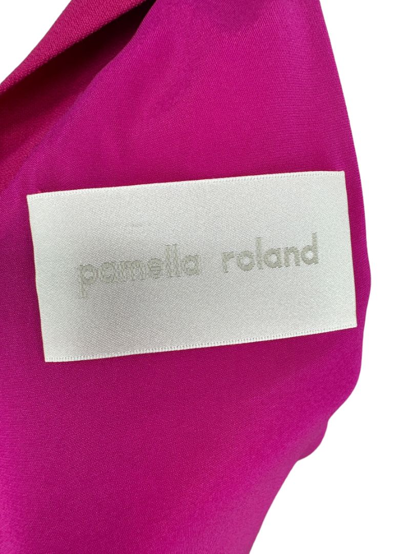 Pamella Roland Magenta Long Sleeve Shift Dress with Sculpted Cuff – Large