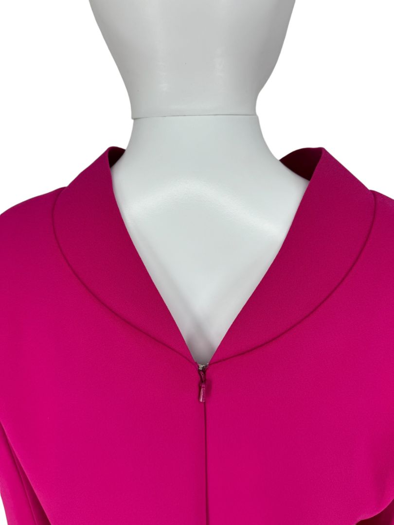 Pamella Roland Magenta Long Sleeve Shift Dress with Sculpted Cuff – Large