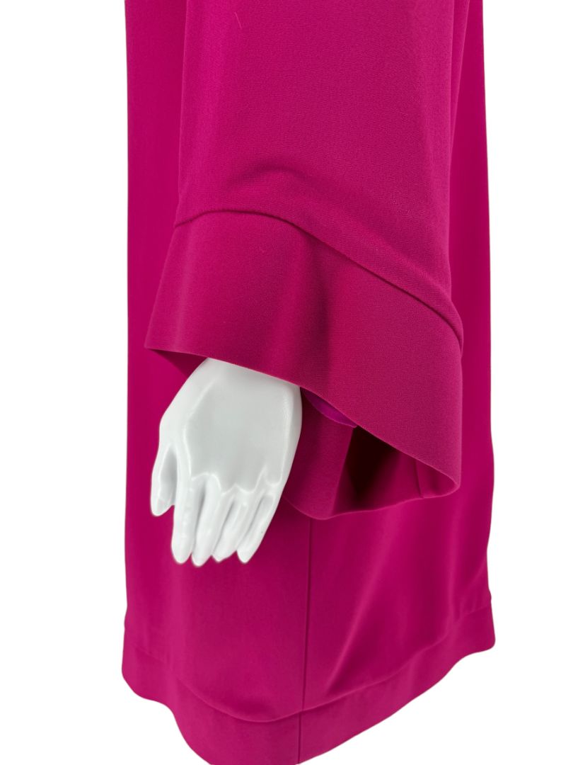 Pamella Roland Magenta Long Sleeve Shift Dress with Sculpted Cuff – Large