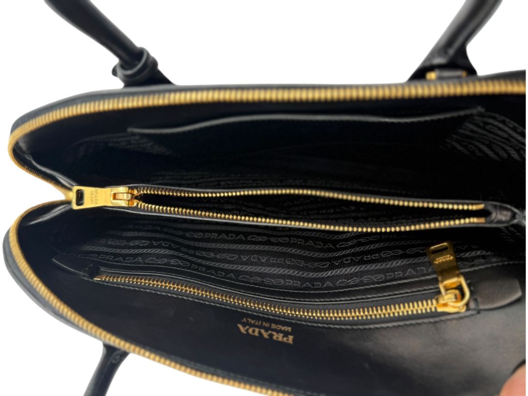 Prada F/W 2018 City Calfskin Mirage Promenade Tote Black