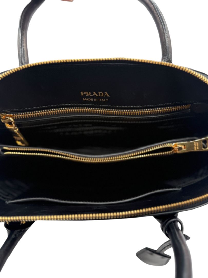 Prada F/W 2018 City Calfskin Mirage Promenade Tote Black