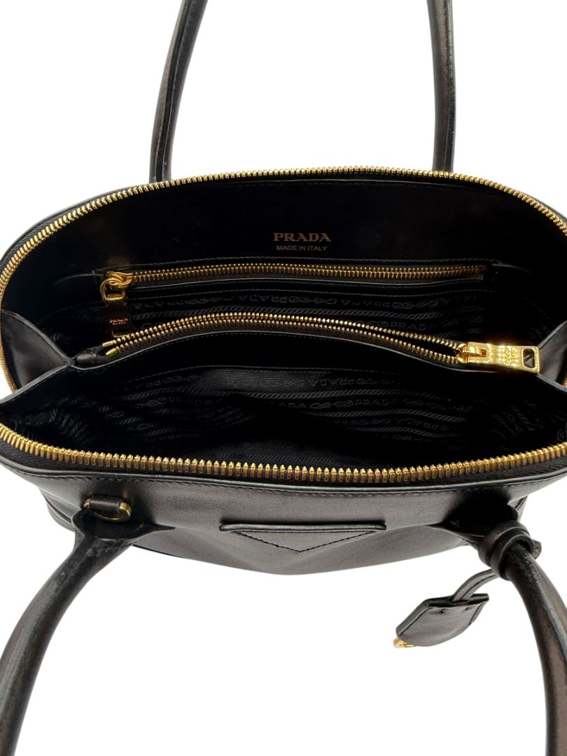 Prada F/W 2018 City Calfskin Mirage Promenade Tote Black