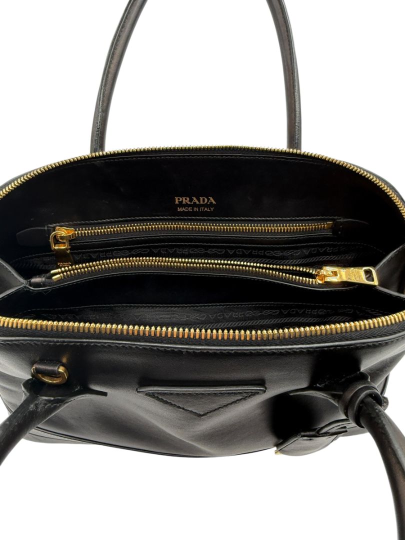 Prada F/W 2018 City Calfskin Mirage Promenade Tote Black