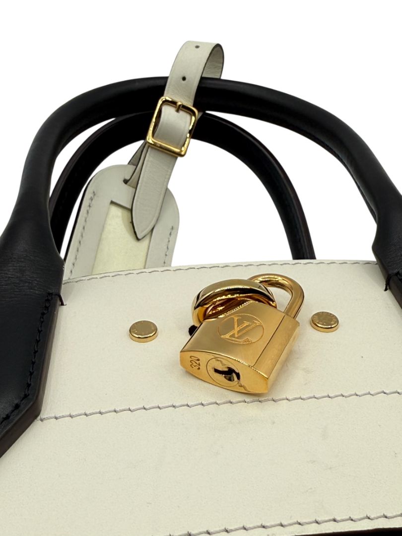 Louis Vuitton White/Green Leather City Steamer MM Bag