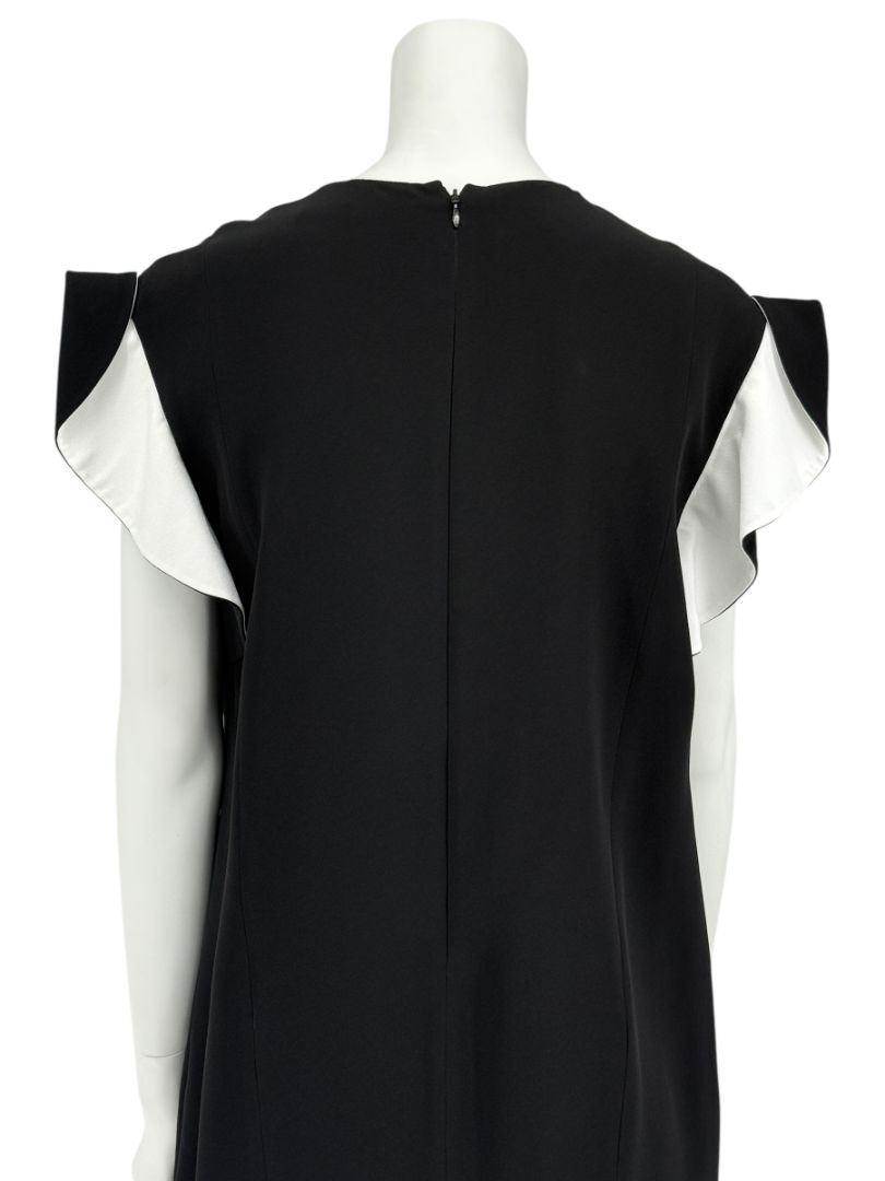 Givenchy Black & White Ruffle Sleeve Shift Dress - Size FR 40