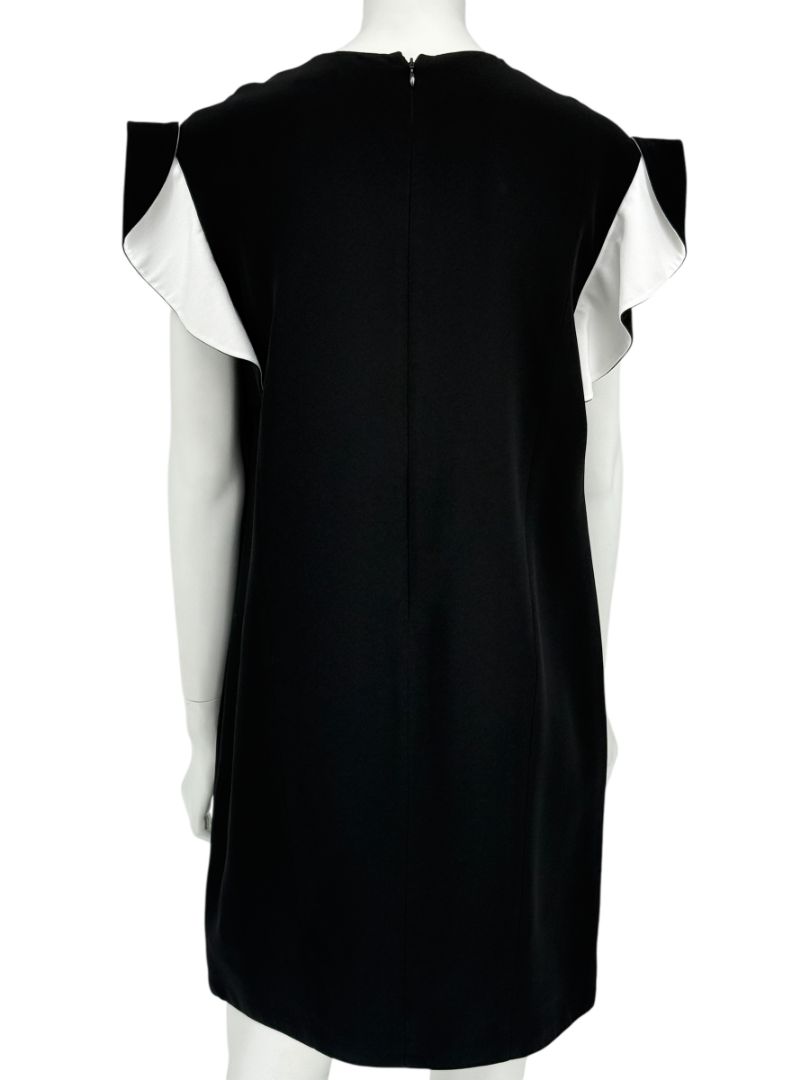 Givenchy Black & White Ruffle Sleeve Shift Dress - Size FR 40