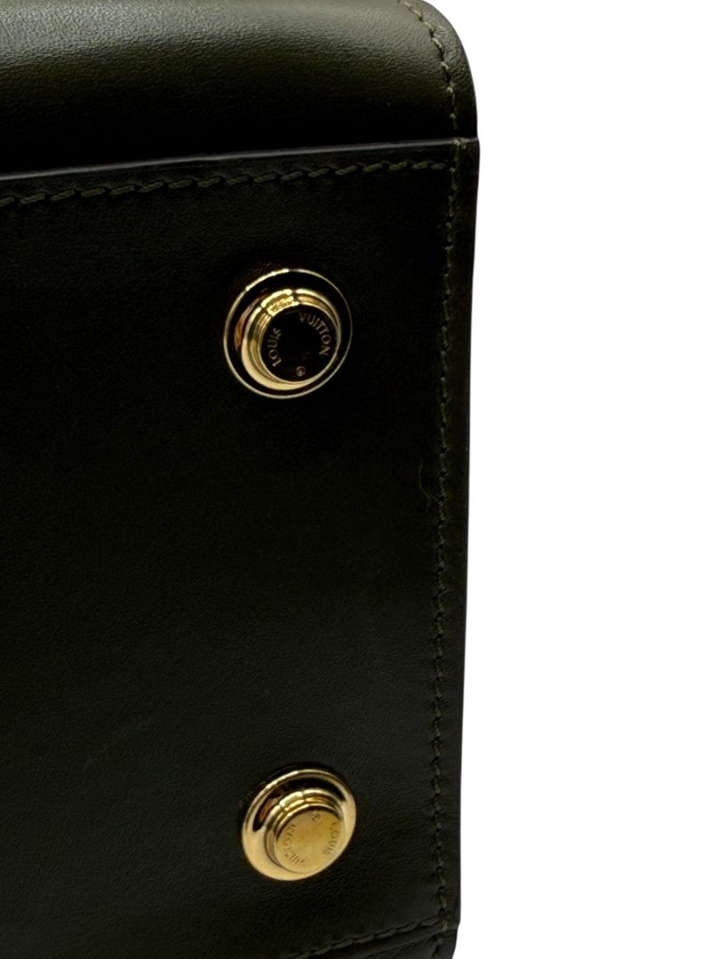 Louis Vuitton White/Green Leather City Steamer MM Bag