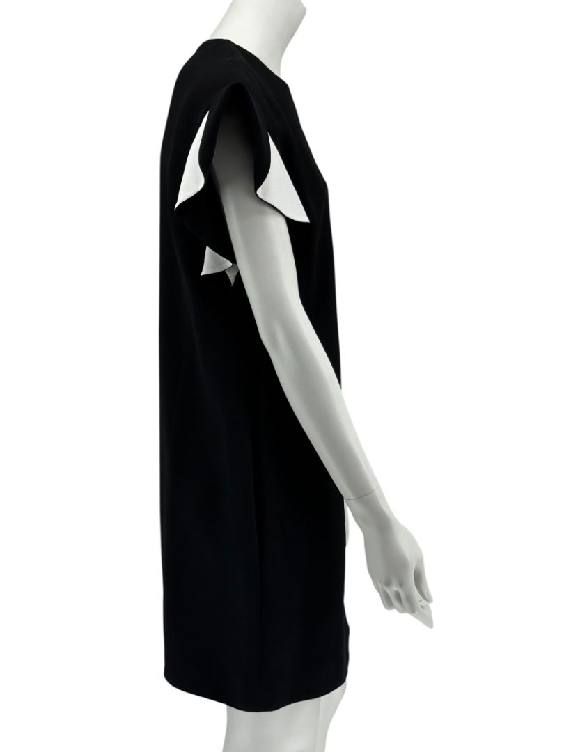 Givenchy Black & White Ruffle Sleeve Shift Dress - Size FR 40