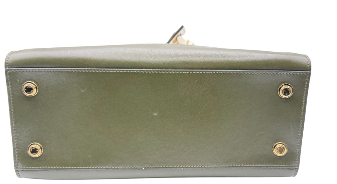 Louis Vuitton White/Green Leather City Steamer MM Bag