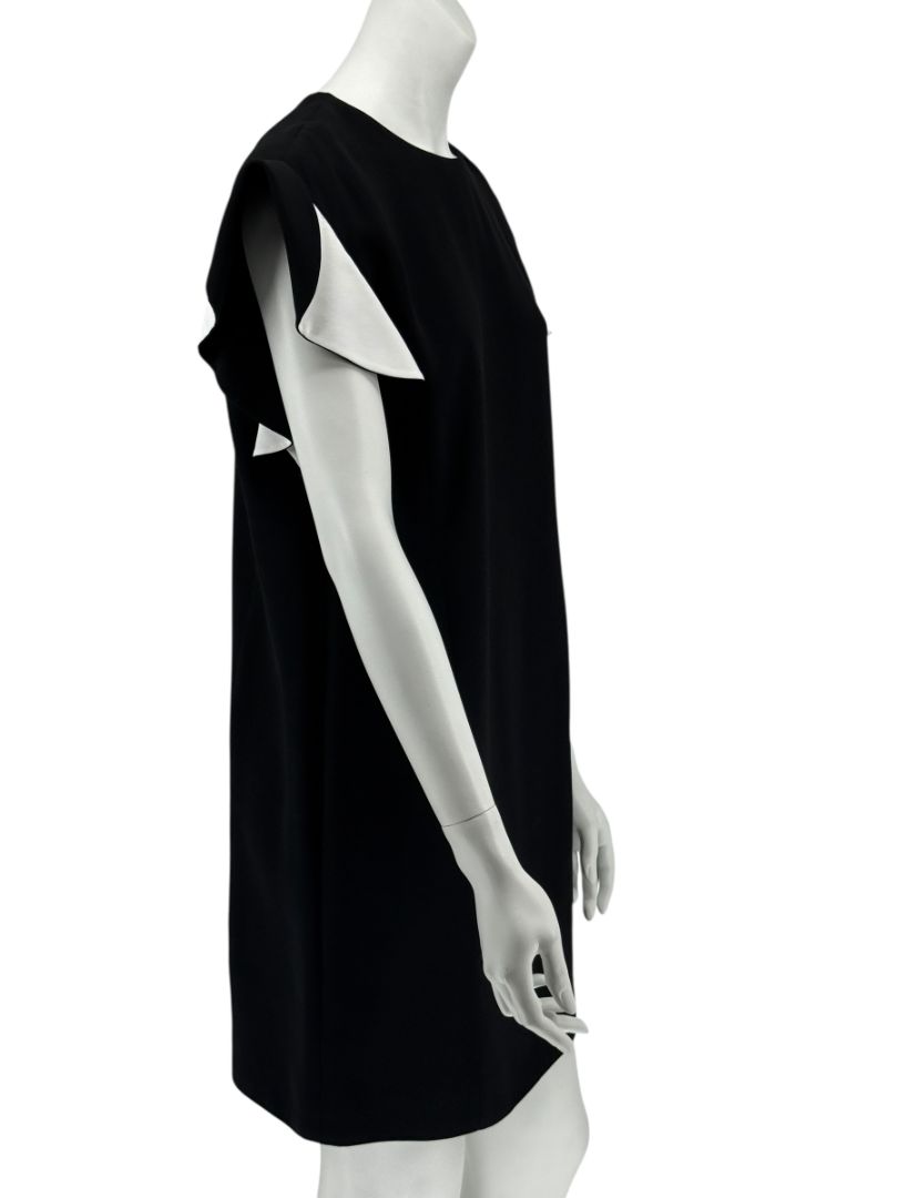 Givenchy Black & White Ruffle Sleeve Shift Dress - Size FR 40