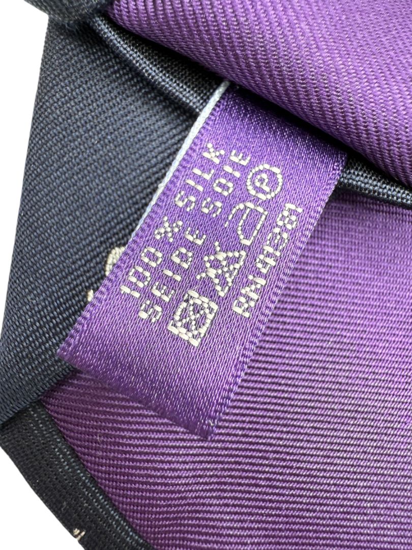 Ralph Lauren Purple Label Navy Skull & Crossbones Silk Necktie – Excellent Pre-Owned Condition