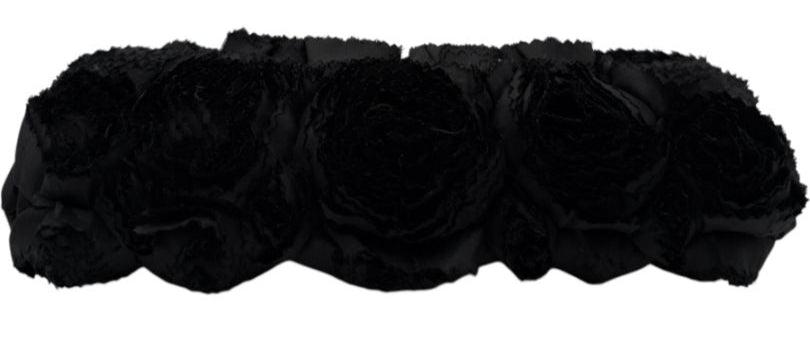 Valentino Satin Jeweled & Satin Rosette Clutch/Shoulder bag - Black