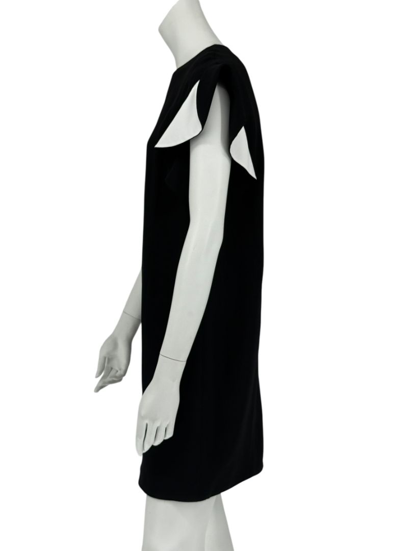 Givenchy Black & White Ruffle Sleeve Shift Dress - Size FR 40