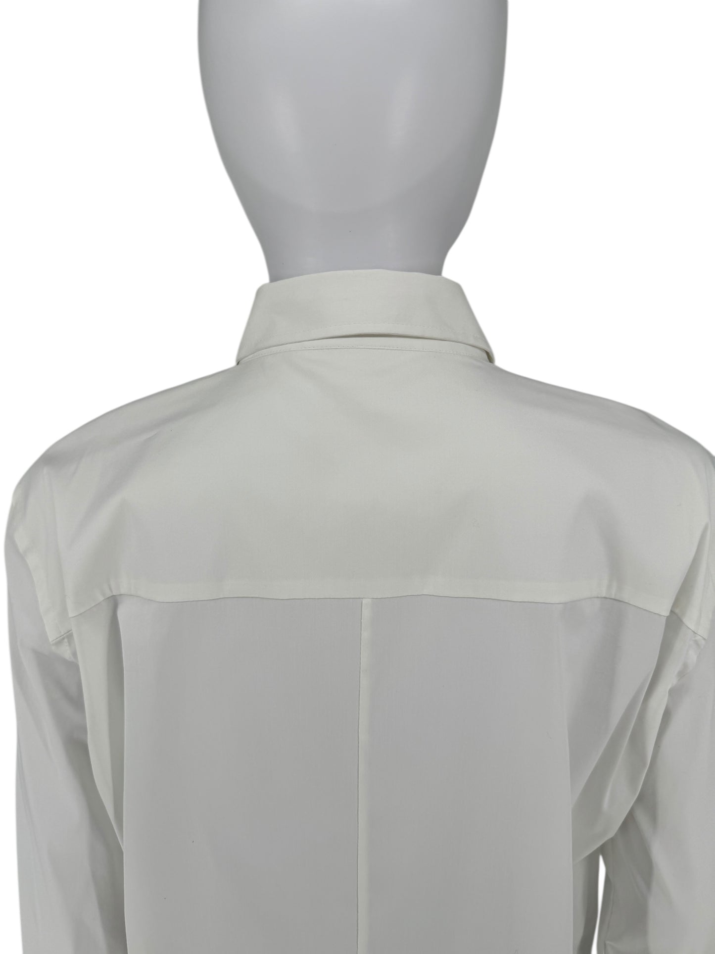 Brunello Cucinelli White Cotton Shirt with Monili Trim – Size L
