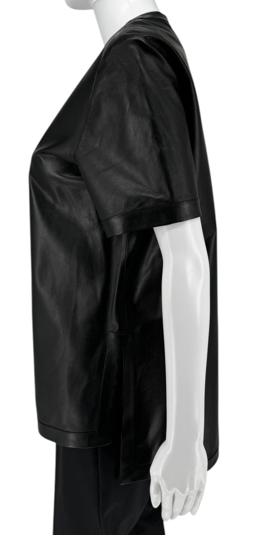 Givenchy Black Lambskin Leather Zip-Front Shirt – Size 42 (FR)