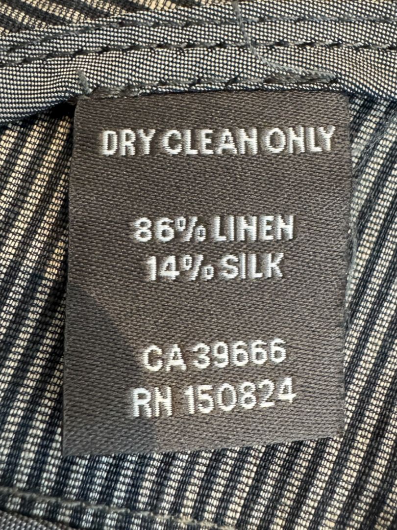 M. Siamo Women’s Striped Linen-Silk Blend Two-Piece Suit – Size 12