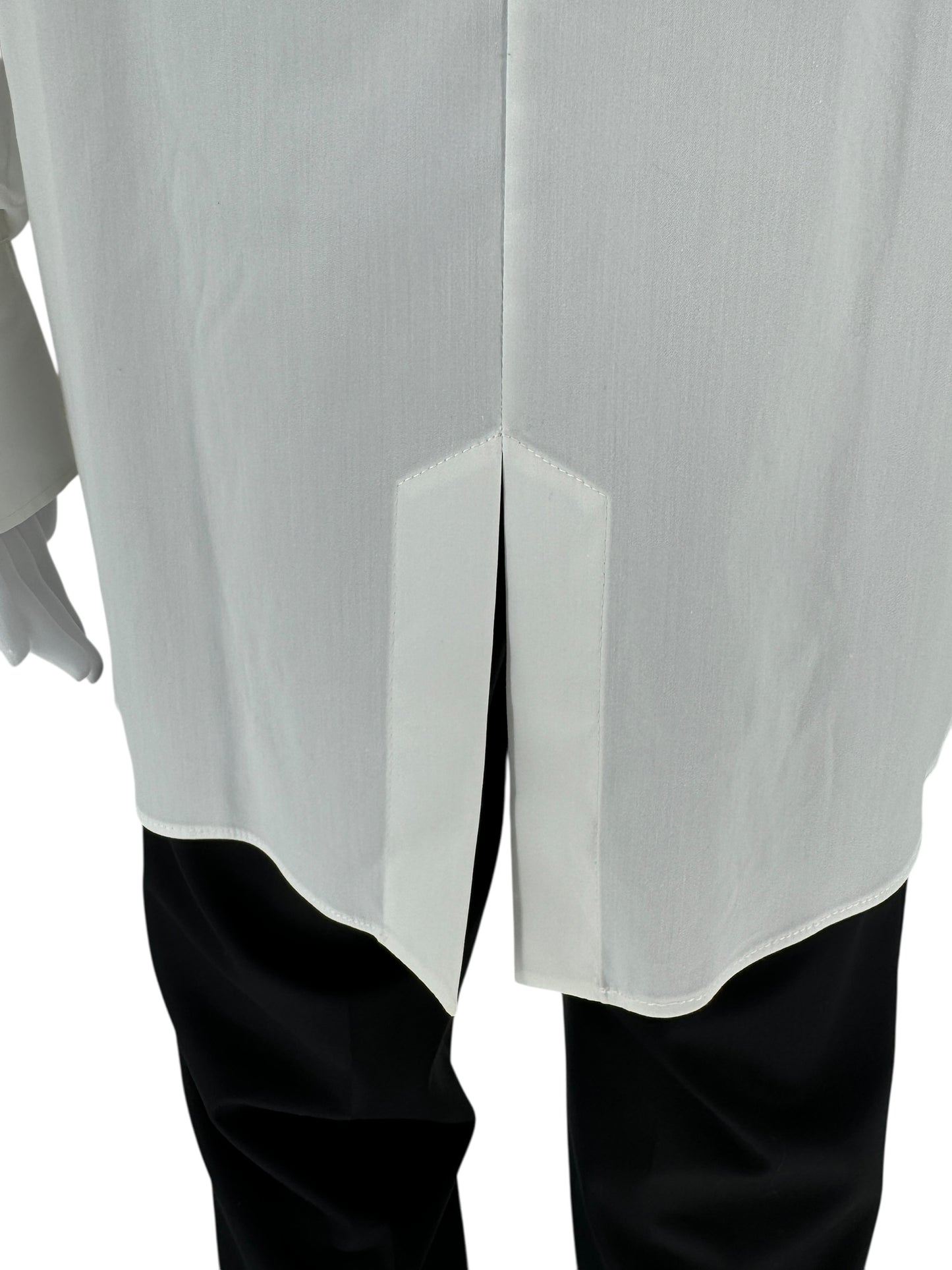 Brunello Cucinelli White Cotton Shirt with Monili Trim – Size L
