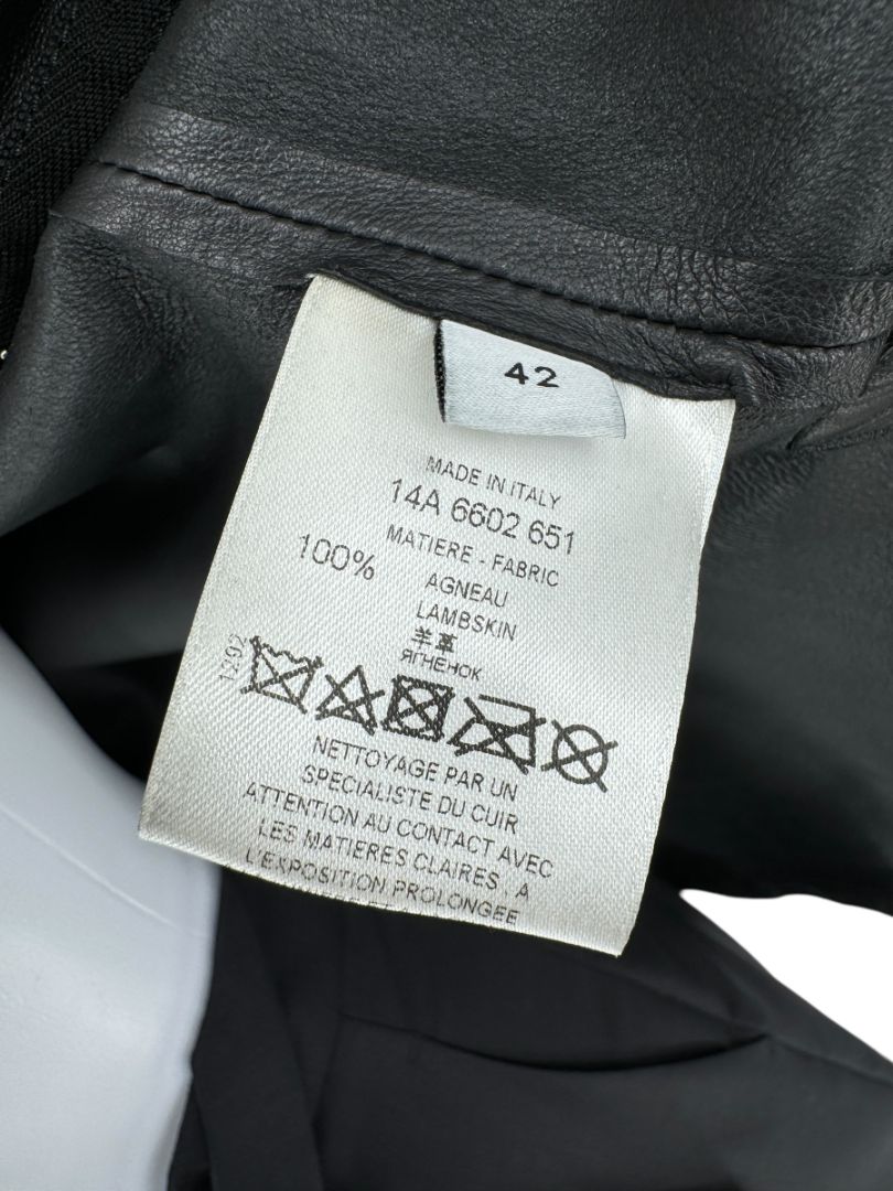 Givenchy Black Lambskin Leather Zip-Front Shirt – Size 42 (FR)