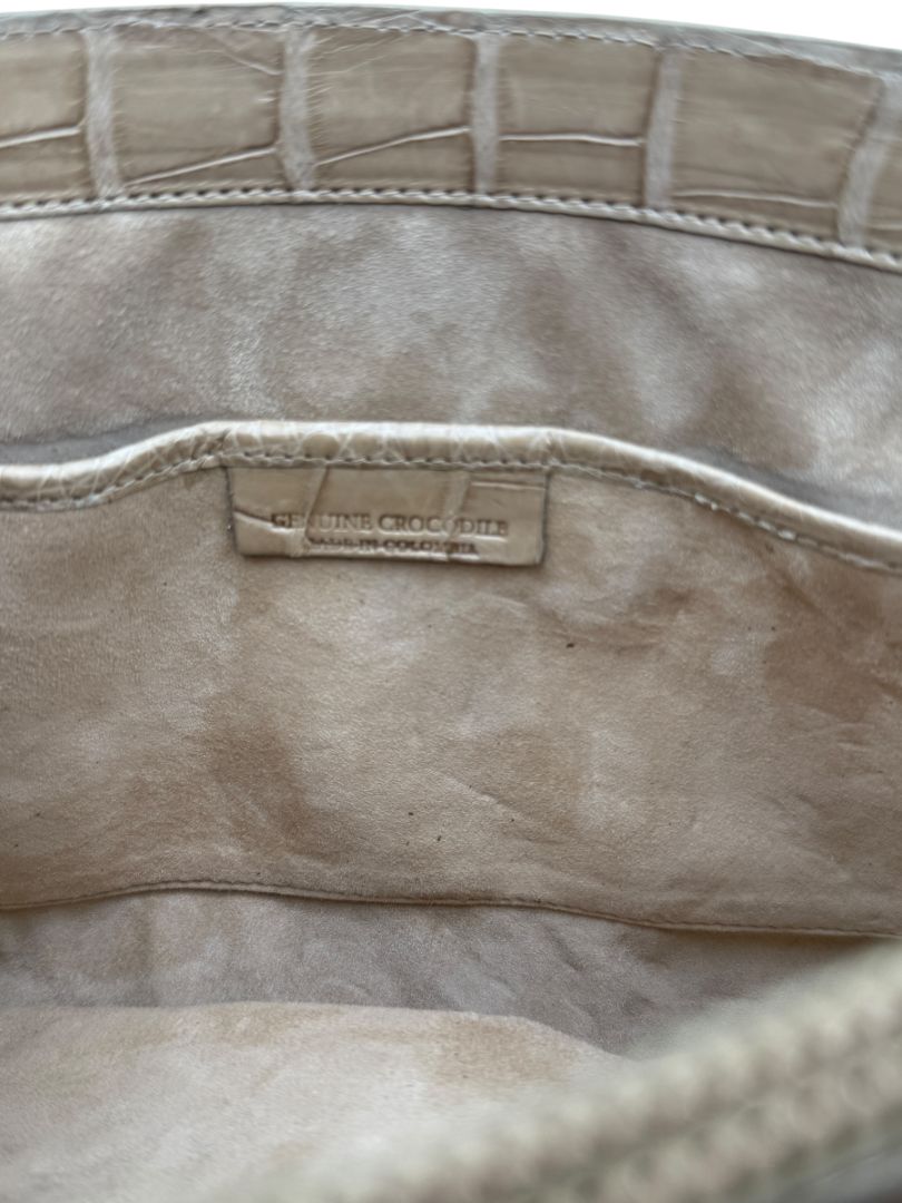Nancy Gonzalez Caiman Crocodile & Mink Shoulder Bag