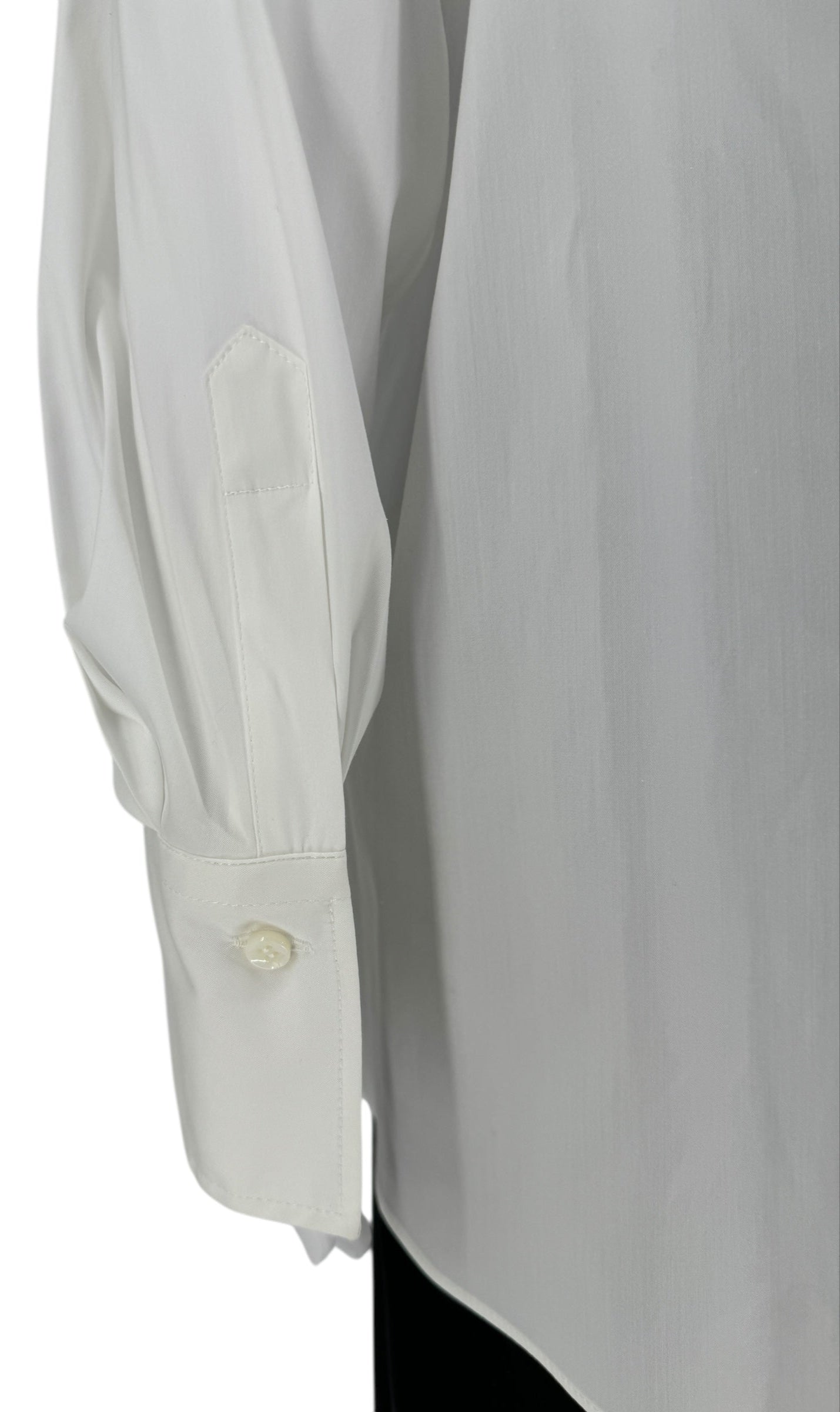 Brunello Cucinelli White Cotton Shirt with Monili Trim – Size L