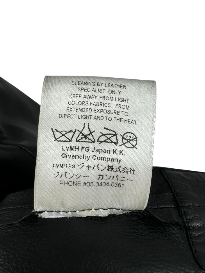 Givenchy Black Lambskin Leather Zip-Front Shirt – Size 42 (FR)