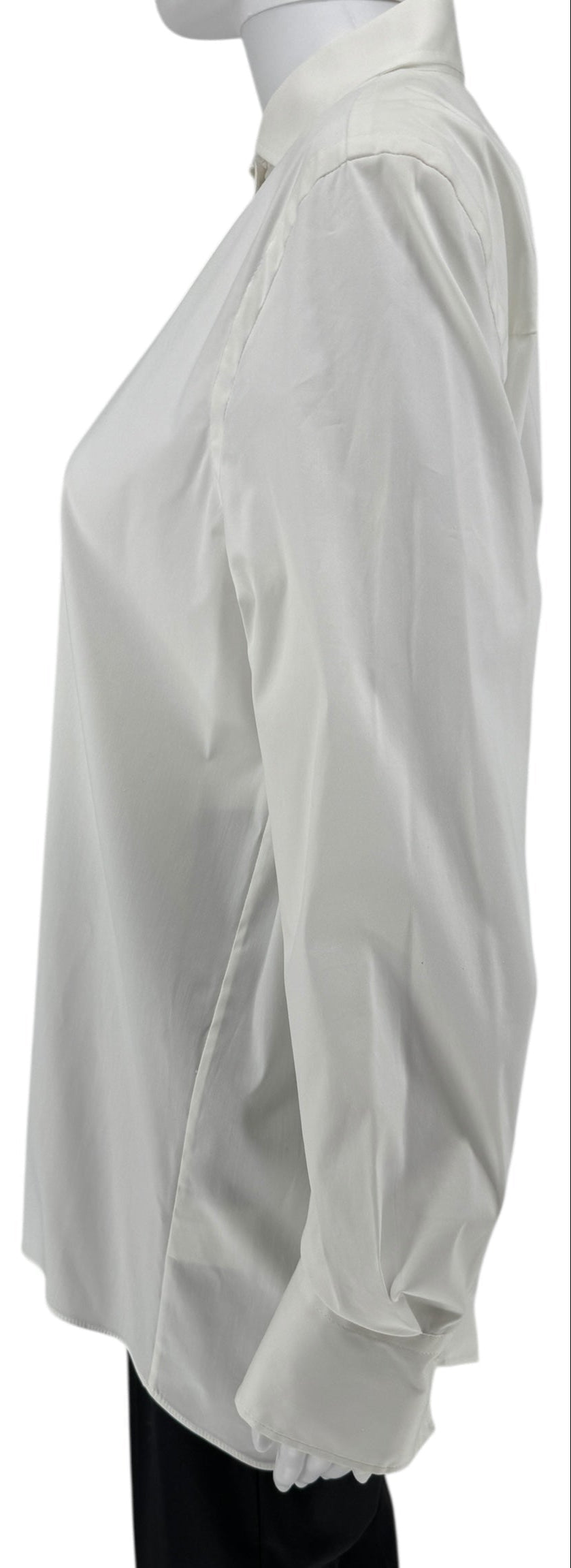 Brunello Cucinelli White Cotton Shirt with Monili Trim – Size L