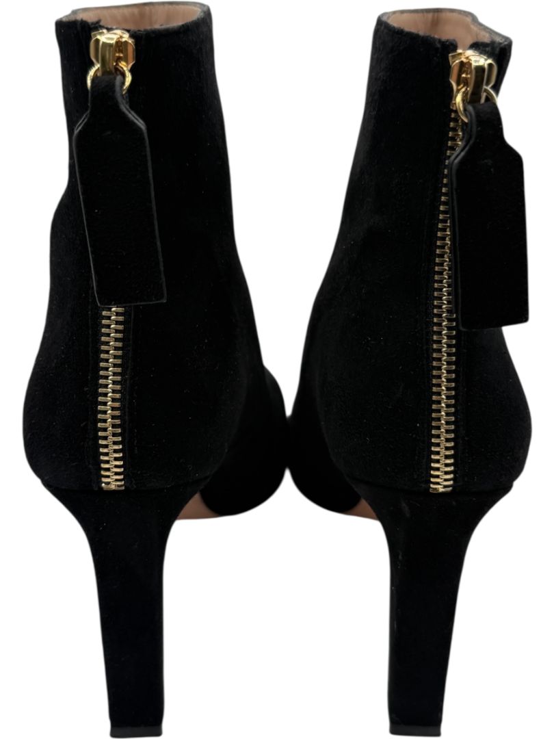 Stuart Weitzman Black Suede Round Toe Booties – Size 8.5M