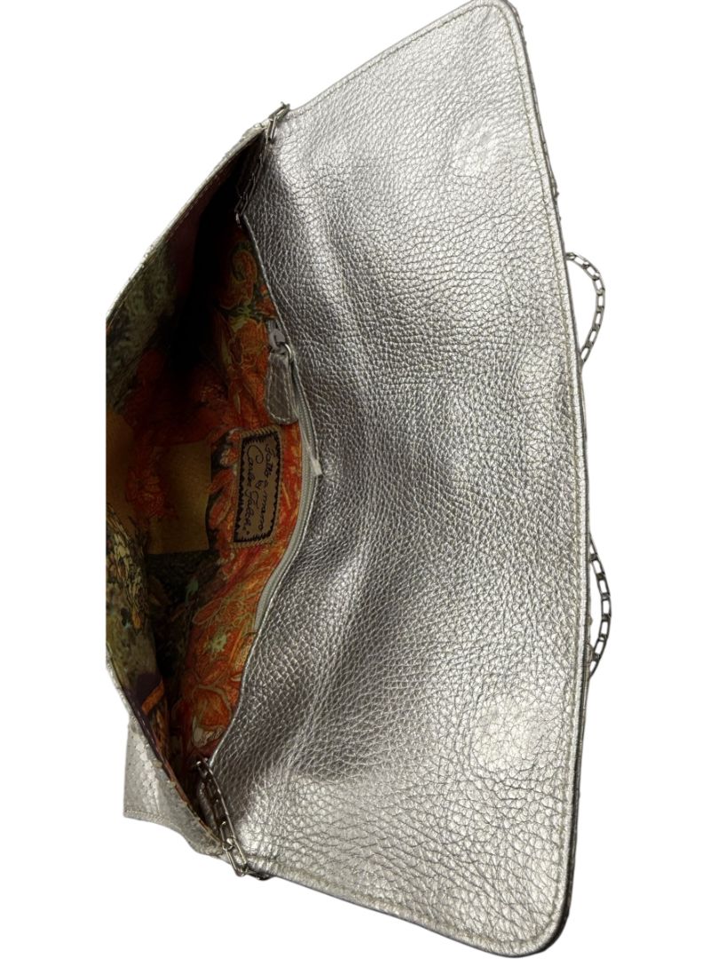 Carlos Falchi Metallic Snake Clutch – Good Condition – Convertible Shoulder Bag