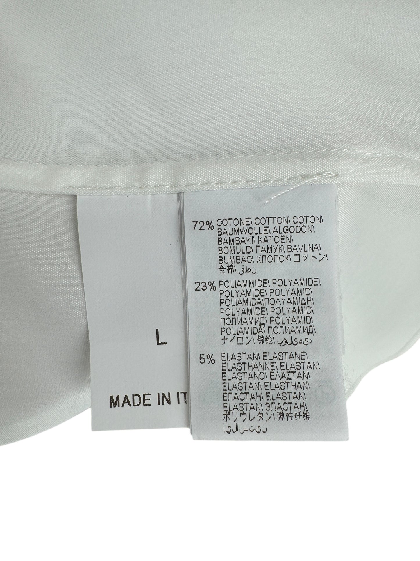 Brunello Cucinelli White Cotton Shirt with Monili Trim – Size L
