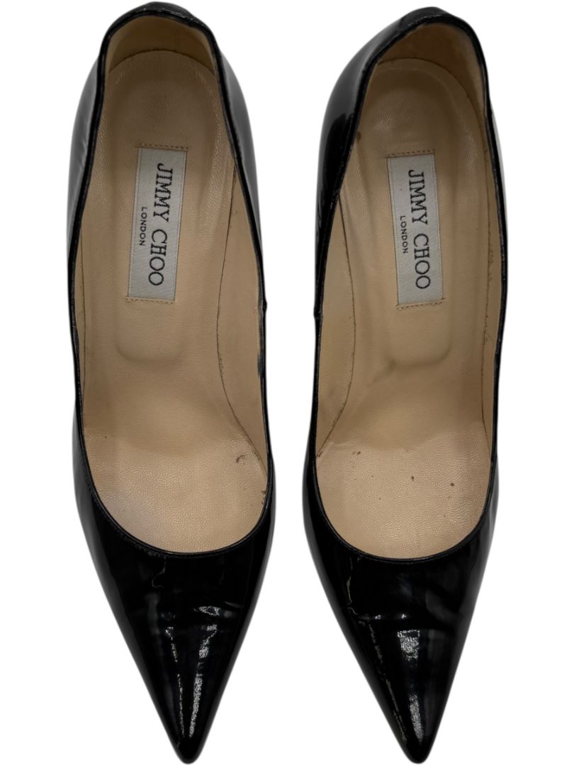 Jimmy Choo Black Patent Leather Pointed Toe Pumps – Size 39