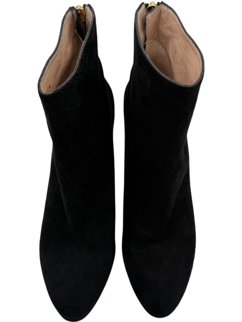 Stuart Weitzman Black Suede Round Toe Booties – Size 8.5M