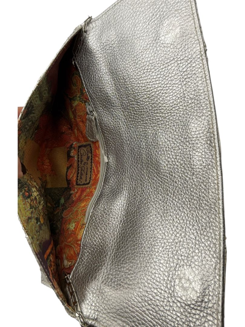 Carlos Falchi Metallic Snake Clutch – Good Condition – Convertible Shoulder Bag