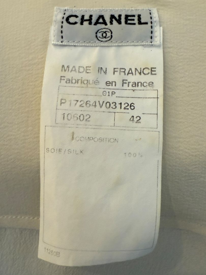 Chanel Ivory Silk Blouse – Spring 2001 Collection – Size FR 42 (US 10)