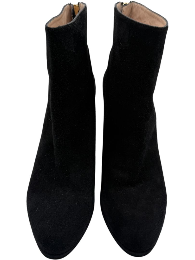 Stuart Weitzman Black Suede Round Toe Booties – Size 8.5M