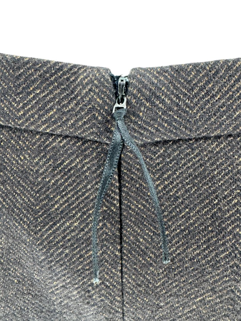 Maxmara Brown Herringbone Skirt Suit - Size 44